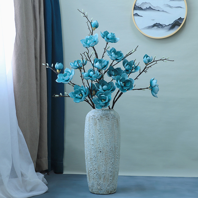 Nuevo estilo chino gran ramo de magnolia sala de estar entrada flor falsa decoración floral decoración floral decoración floral magnolia