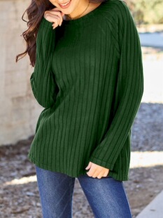 C 10047 Ribbed Lace Long Sleeve Sweater �ӗl�ٽzë�� ��
