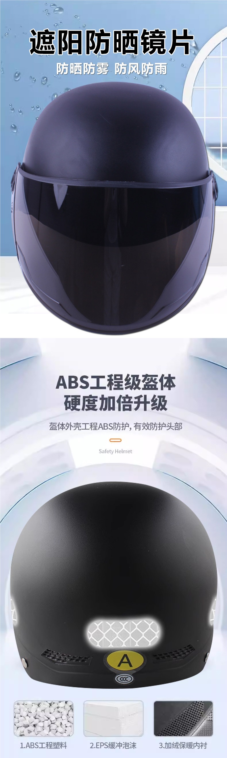 New National Standard 3C Certified Autumn and Winter Electric Vehicle Helmet for Women, All-Season Sun Protection, Unisex Safety Helmet with Visor for Cycling
