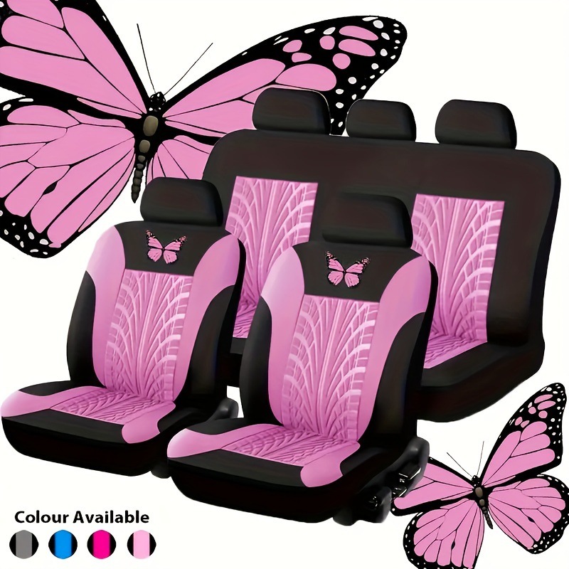 Mexican Temu Beautiful Butterfly Embossed Tire Pattern Export to Europe and America Universal Car Seat Cover for Foreign Trade