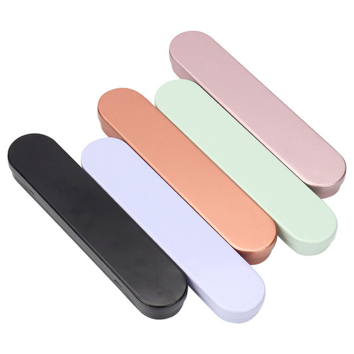 Wholesale eyelash tweezers storage tool, dual-slot multi-color tweezer storage box, hinged tin tweezers storage case