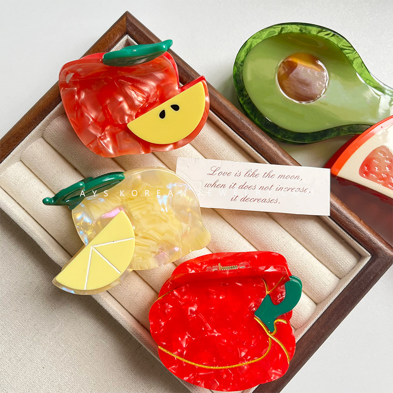 Hair Clip, Hair Claws Hair Accessories Type Cute Sweet Women's Splicing Fruit Acetic Acid Hair Clip Hair Claws