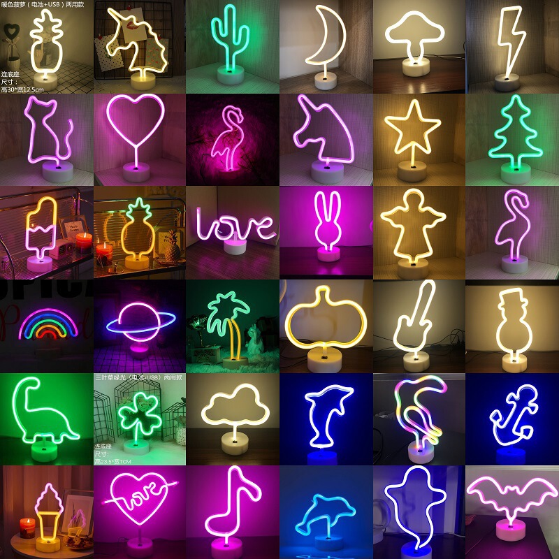 Cross-Border Desktop Neon Lights, Popular Led String Lights, Trendy 3D-Shaped Bar Lights, Ambiance Lights, Decorative Lights