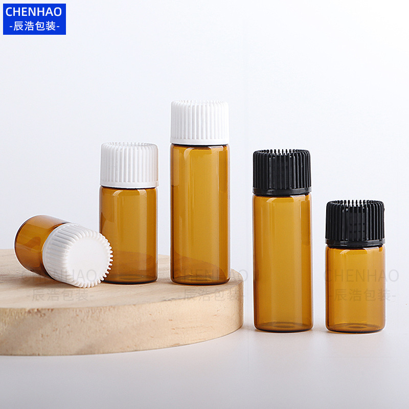 茶色精油瓶 1ml-5ml精华原液小样分装瓶 化妆品玻璃瓶 螺口精油瓶|undefined