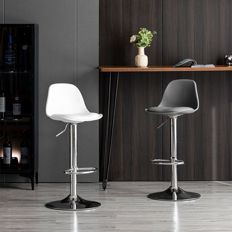 Silla de bar ascendente nórdica giratoria moderna simple respaldo taburete de bar de hierro forjado estilo doméstico ligero lujoso impermeable image 3