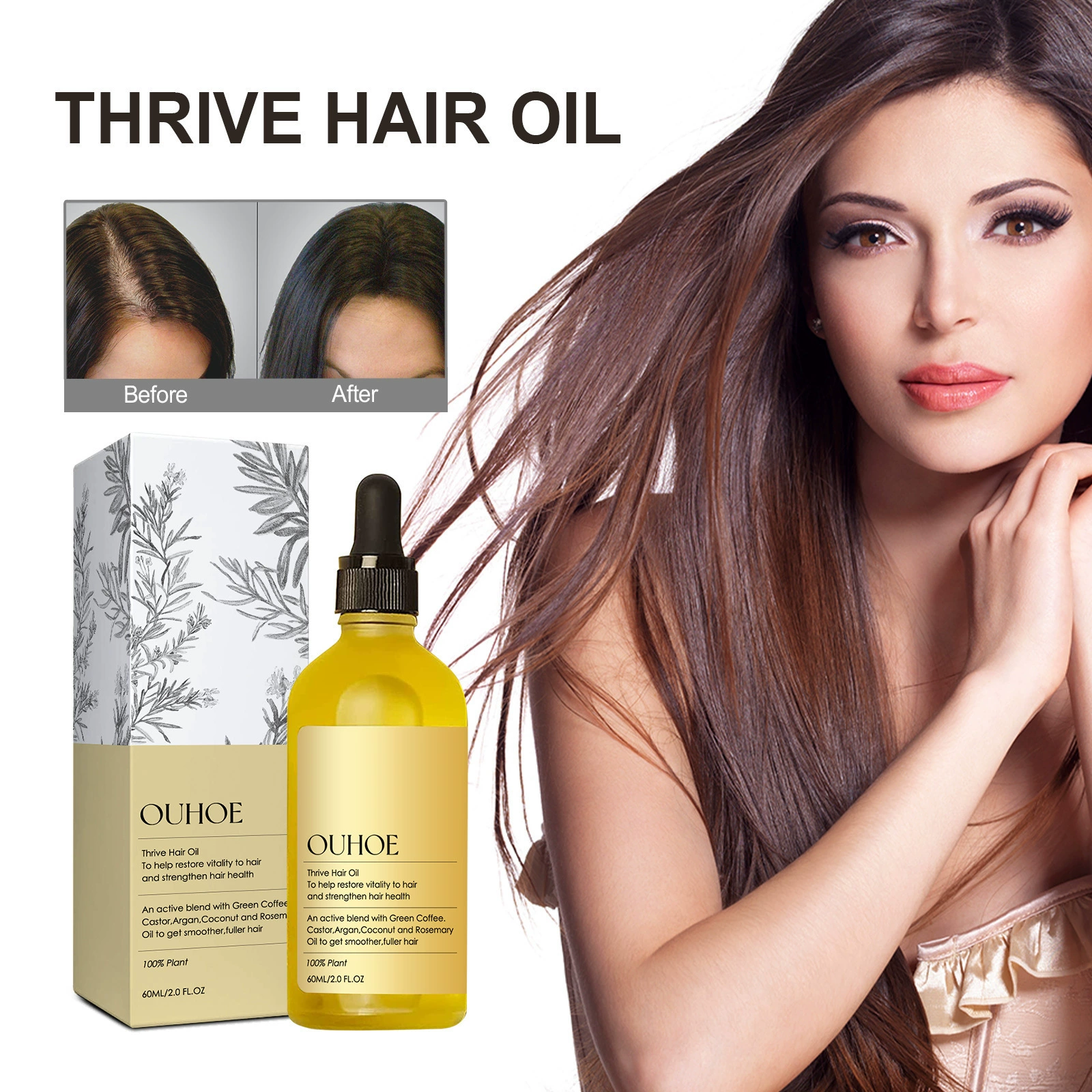 OUHOE эфирное масло для волос с розмарином