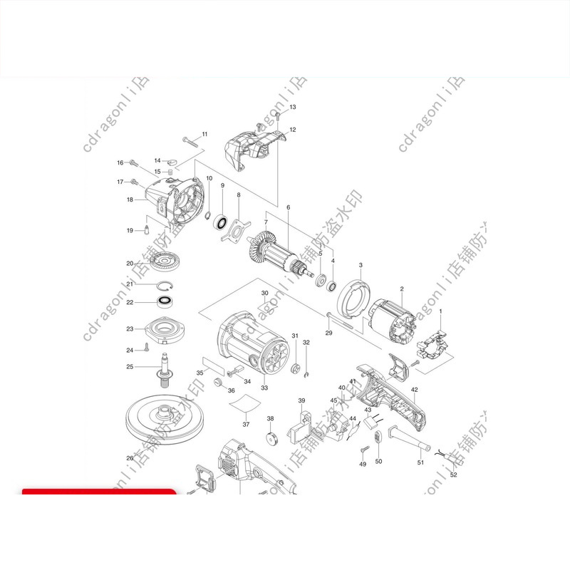 日本makita牧田9237CB抛光机配件原装转子定子开关齿轮主轴碳刷
