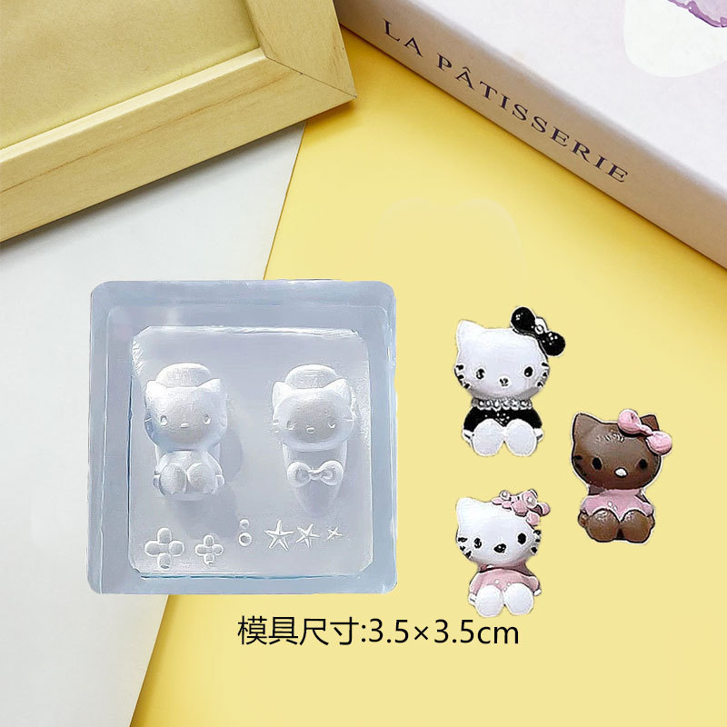 高透明遊園地トロイの木馬バニーリボンクマレリーフ漫画ネイルアート装飾金型 DIY 接着剤金型|undefined
