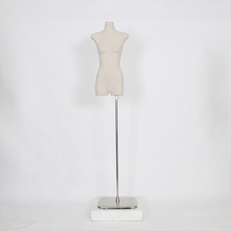 Tienda de ropa modelo accesorios de mujer mitad pegatinas de cuero de vaca ventana de cuerpo plano muñeca muestra prendas de moda