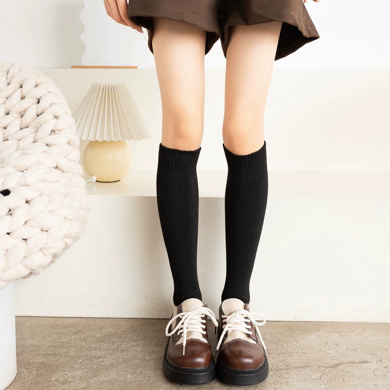 Keep warm knee socks, demi-season fleece towel, high boots