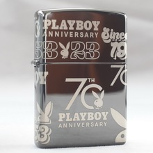 ZIPPO之宝防风煤油打火机黑冰Play Boy花花公子70周年纪念版48717