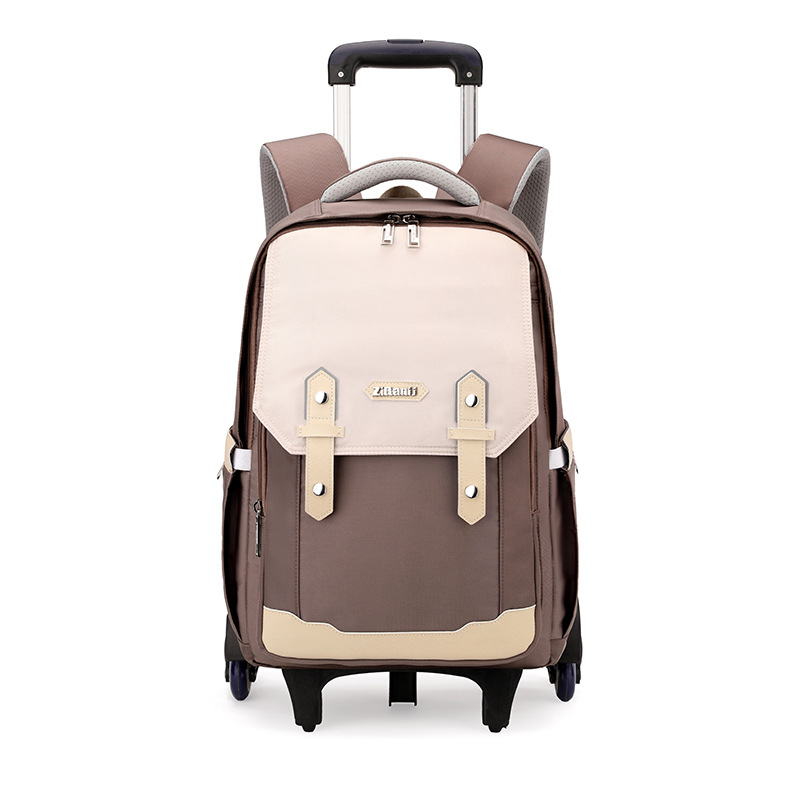 Peces naturales de alto valor de cara tirón mochila de seis ruedas escaleras al por mayor mochila de escolares escolares de secundaria