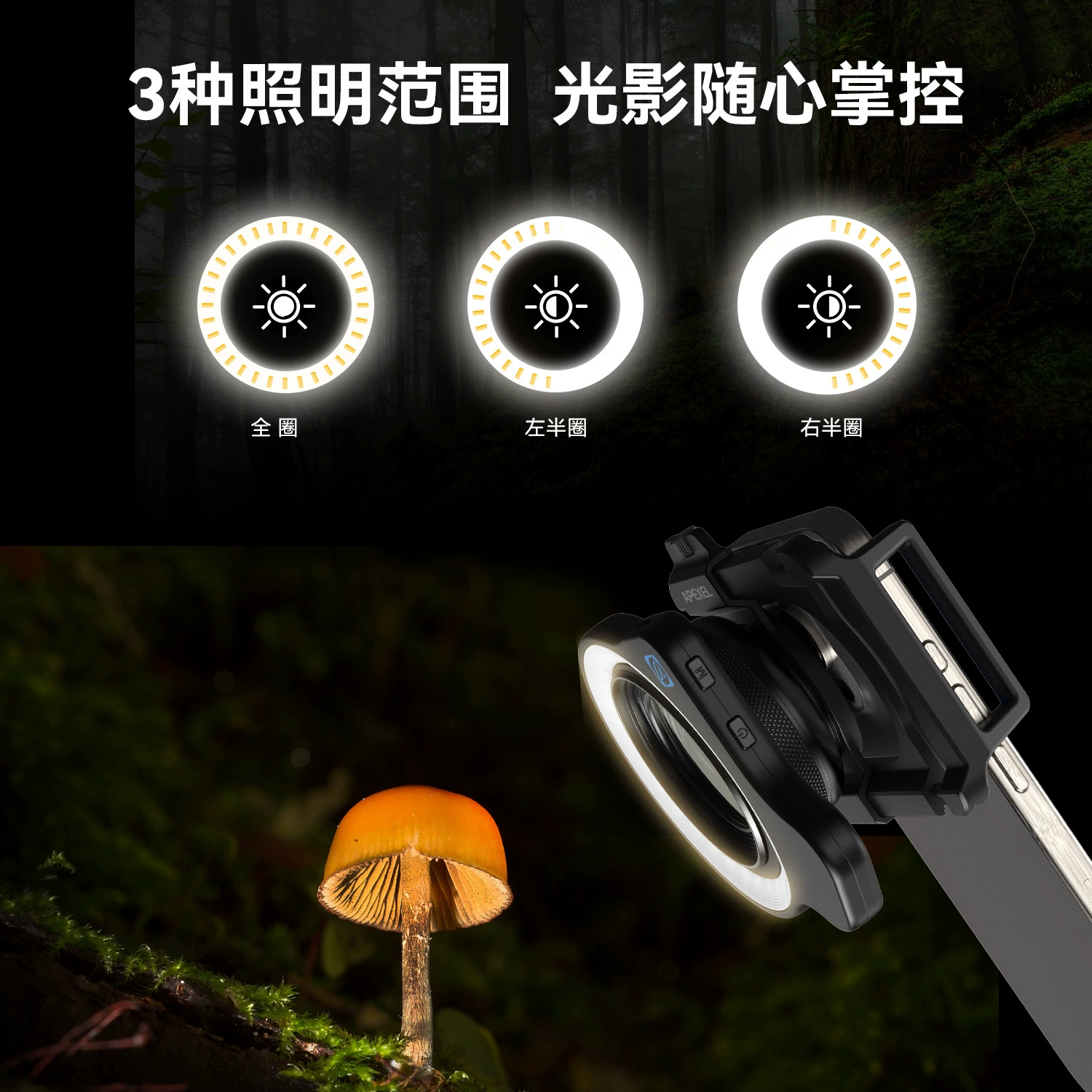 APEXEL новый набор макро заполненных ламп