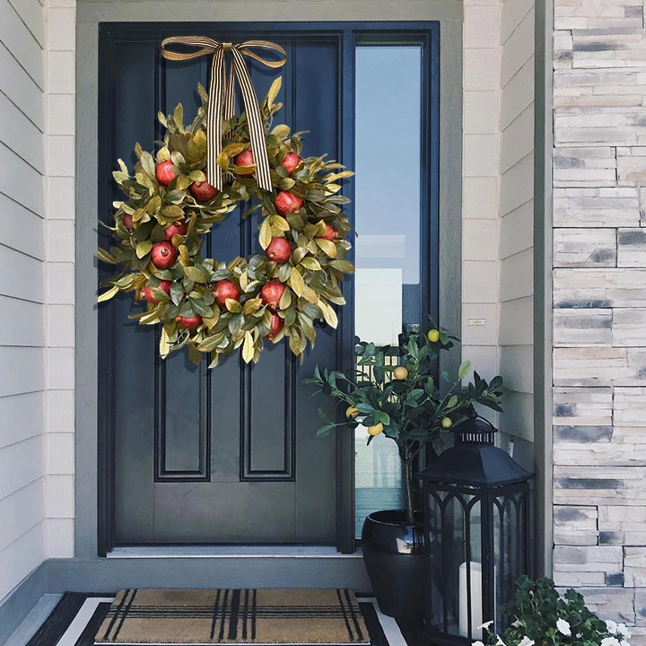 独立駅ザクロ花輪fall wreath - pomegranate wreath秋ザクロ花輪|undefined