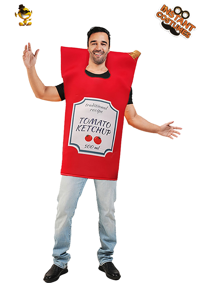 Disfraz de salsa de tomate mostaza divertida de Halloween, disfraz de rol, disfraz de festival, disfraz de COS