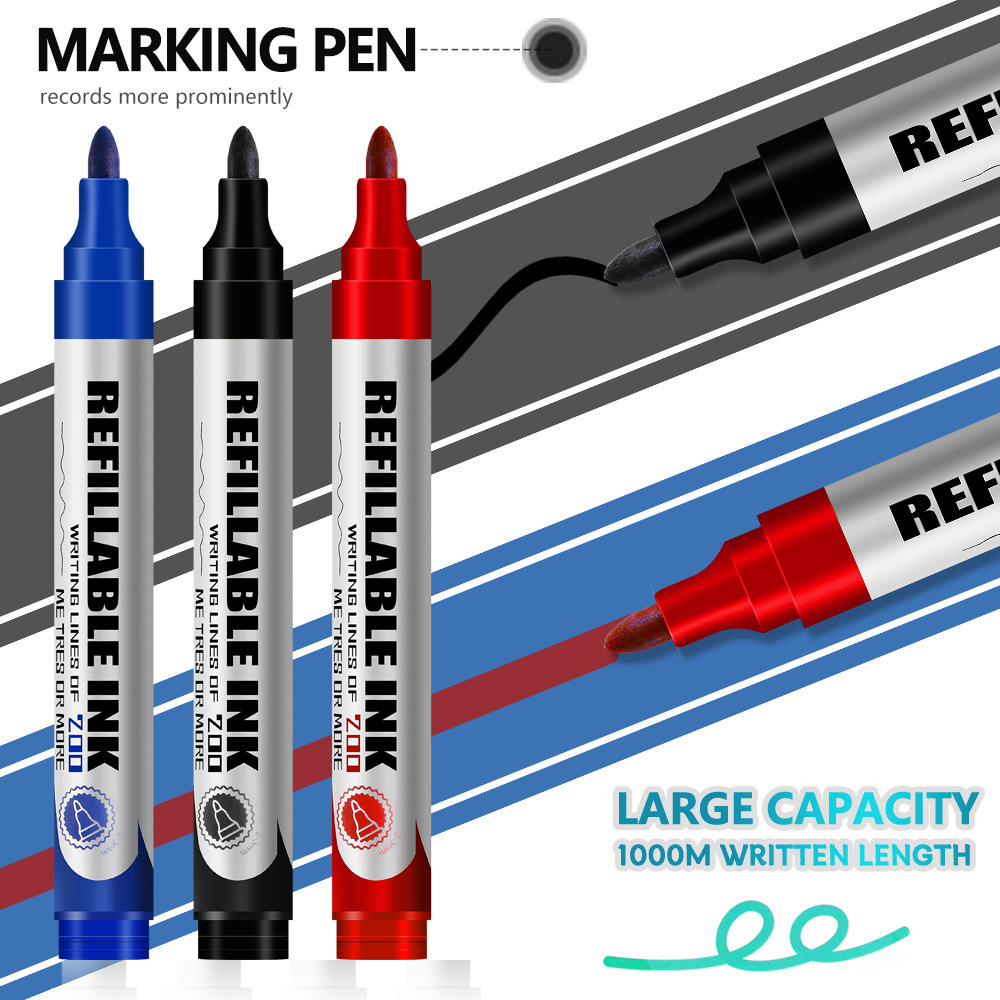 marcado de tinta de gran capacidad marcado de aceite de flujo rápido seco no borrable impermeable marcado de cabeza grande al por mayor