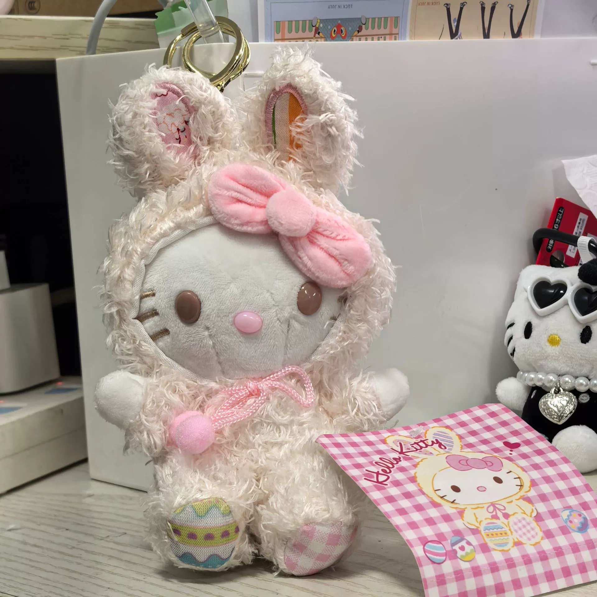 Плюшевый брелок-подвеска Hello Kitty, милый кукольный брелок для сумки, 11 см, легкий и прочный