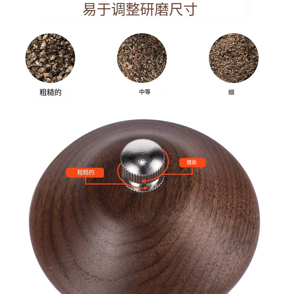 Pequeño molino de pimienta portátil Estilo nórdico molino de pimienta sal de mar molinillo de pimienta cocina condimento botella