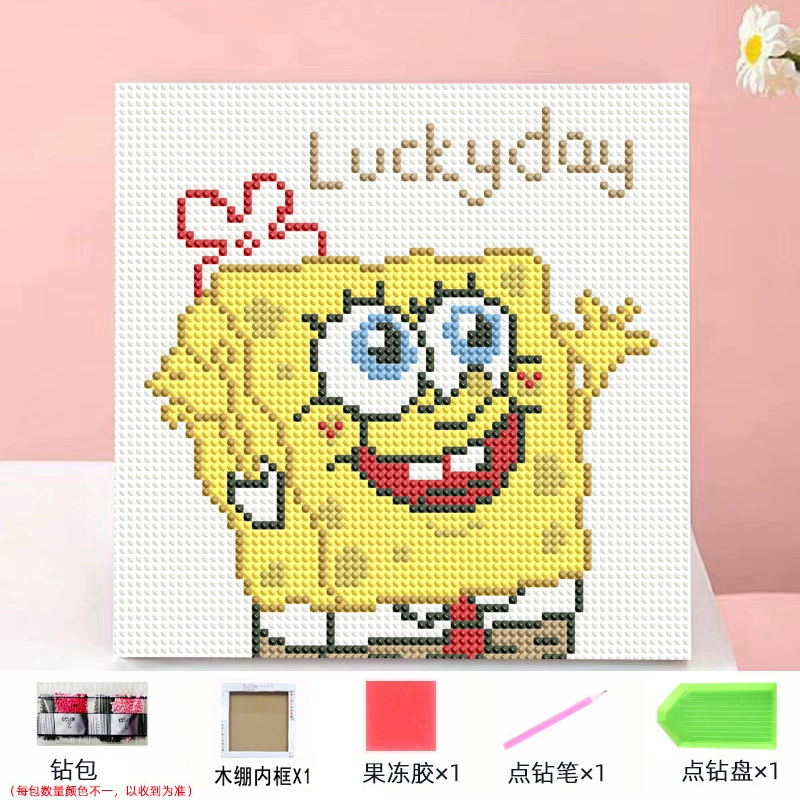 Набор алмазной мозаики DIY Kuromi и мультфильмы 20×20 см, рамка-наклейка, детское творчество