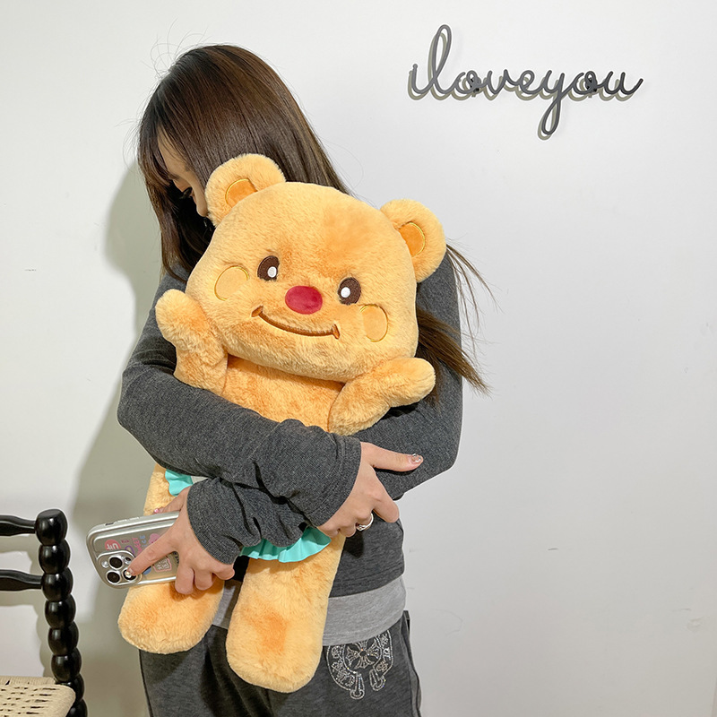 Mantequilla de oso en línea juguetes de peluche lindo muñeca súper suave muñeca dormida muñeca de tela de oso transfronteriza muñeca al por mayor