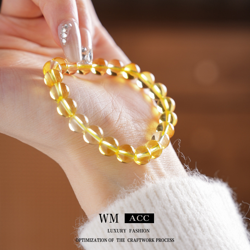 Lucky Citrine Pulsera ajustable Pulsera de temperamento retro simple y versátil Pulsera de lujo ligero, joyería de moda de alta gama para mujer