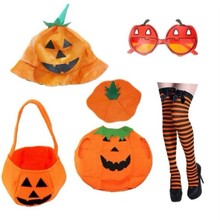 万圣节套装万圣节糖果袋子南瓜袋万圣节南瓜帽万圣节南瓜衣服服饰