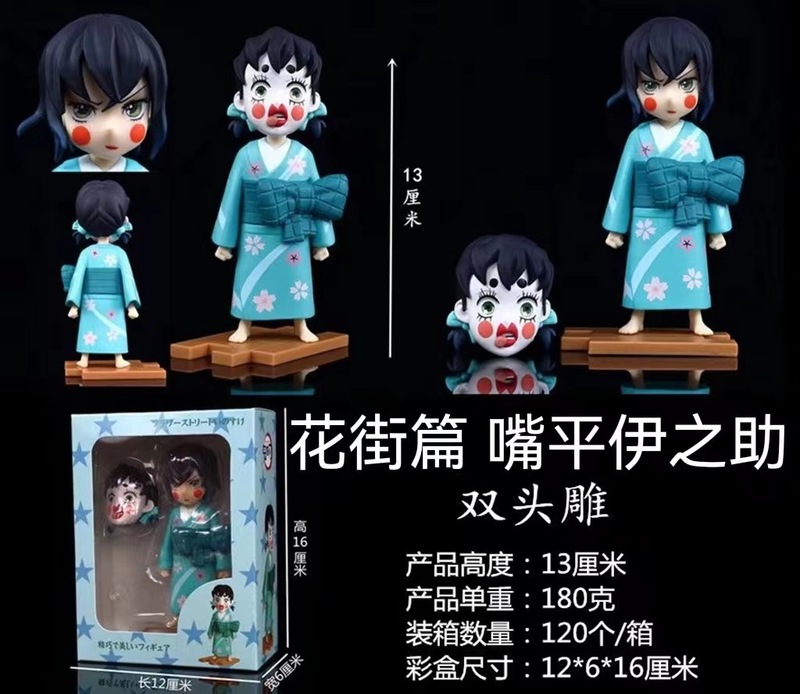 鬼灭之刃 花街篇 炭治郎 我妻善逸 猪头 手办 车载公仔摆件模型|undefined