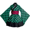 [22102] Short B (main green) of the carbon Ji Lang maid skirt (kimono+waist seal+big bow)