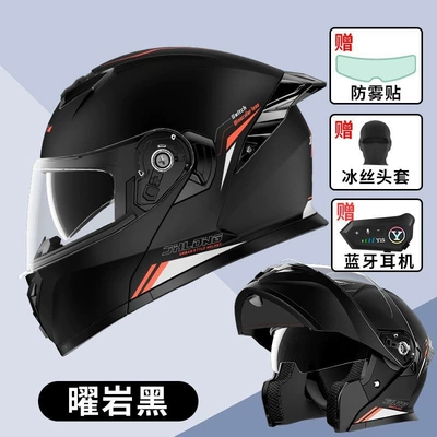 Motosiklet dəbilqələri, Helmet - l-size-class-a-helmet-obsidian-black-bluetooth-headset-headgear-anti-fog-sticker