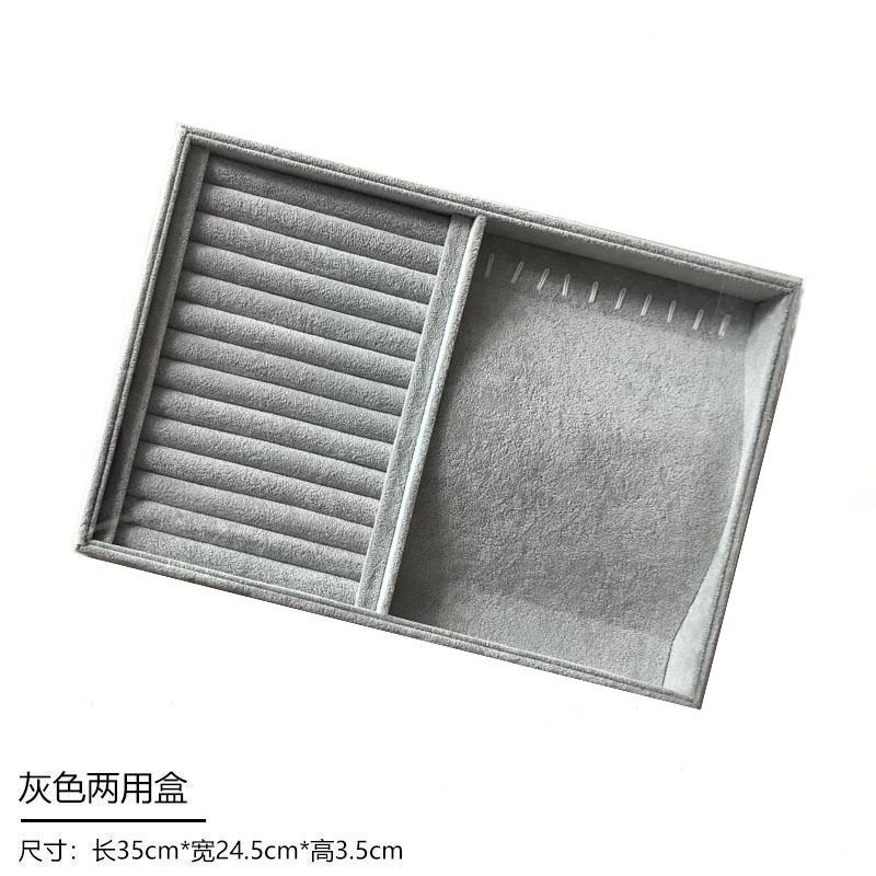 Muestra de joyería negra de alta calidad de tela de vello para ver paletas de joyería caja de almacenamiento collar de joyería anillo bandeja de visualización image 24