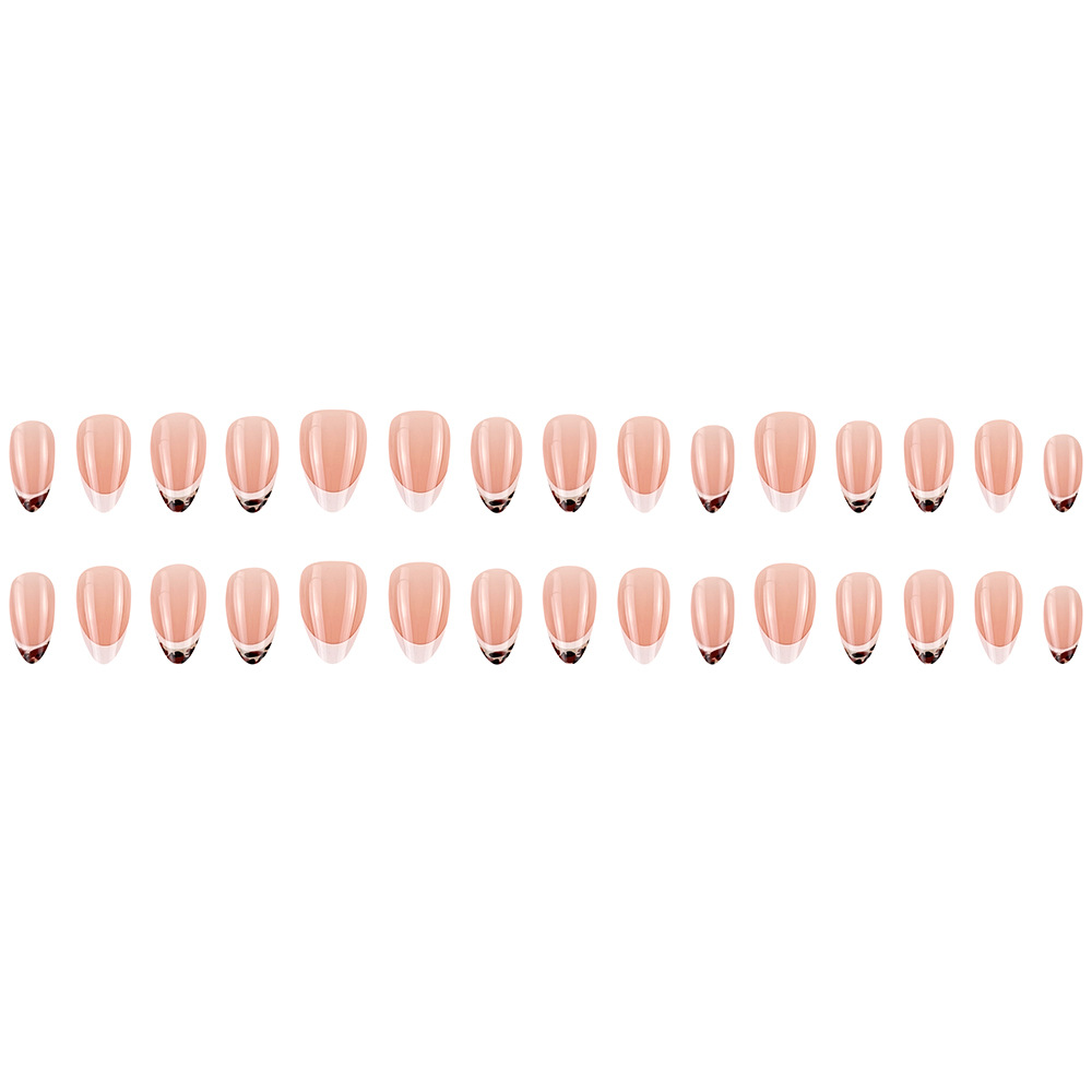30 piezas de uñas portátiles impermeables multicolores, uñas de manicura de venta caliente de moda francesa, pegatinas de uñas suaves cortas de alta calidad