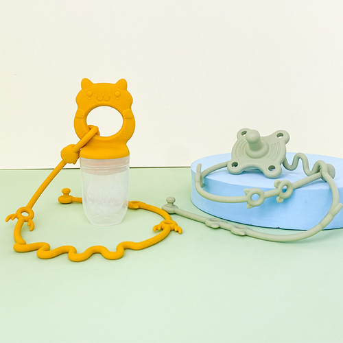 New hot selling children's toy anti-lost rope chain food grade baby teether anti-lost chain silicone pacifier chain