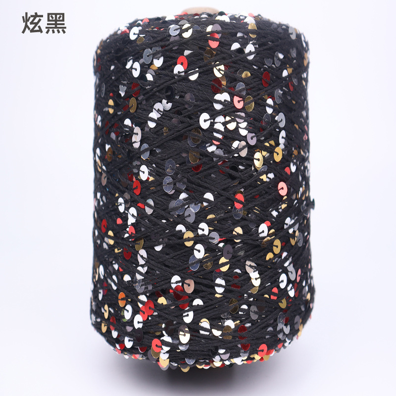 Silk Yue / mano DIY hilo de algodón multicolor brillante 3mm + 6mm sequilla 250 gramos de hilo de aguja de ganchillo