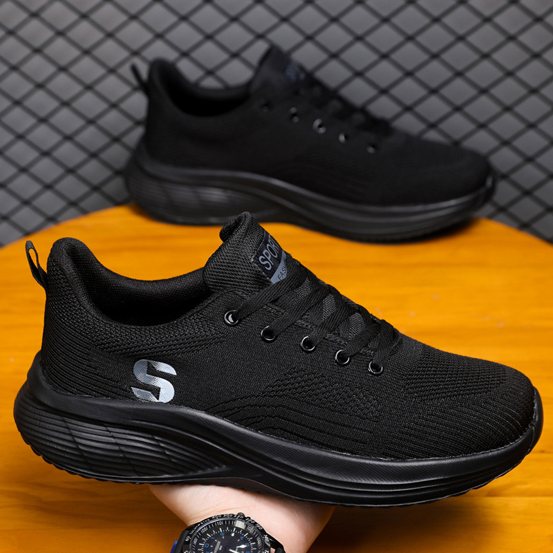 Cross-Border Men's Sports Shoes, Unisex Mesh Breathable Student Running Shoes, Versatile Lightweight Casual Shoes for Men