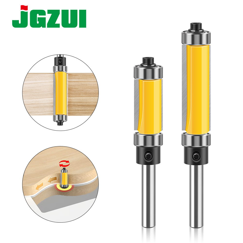 上下轴承修边刀木工镂铣木工铣刀修边机双轴承修边刀1/4柄6柄刀头