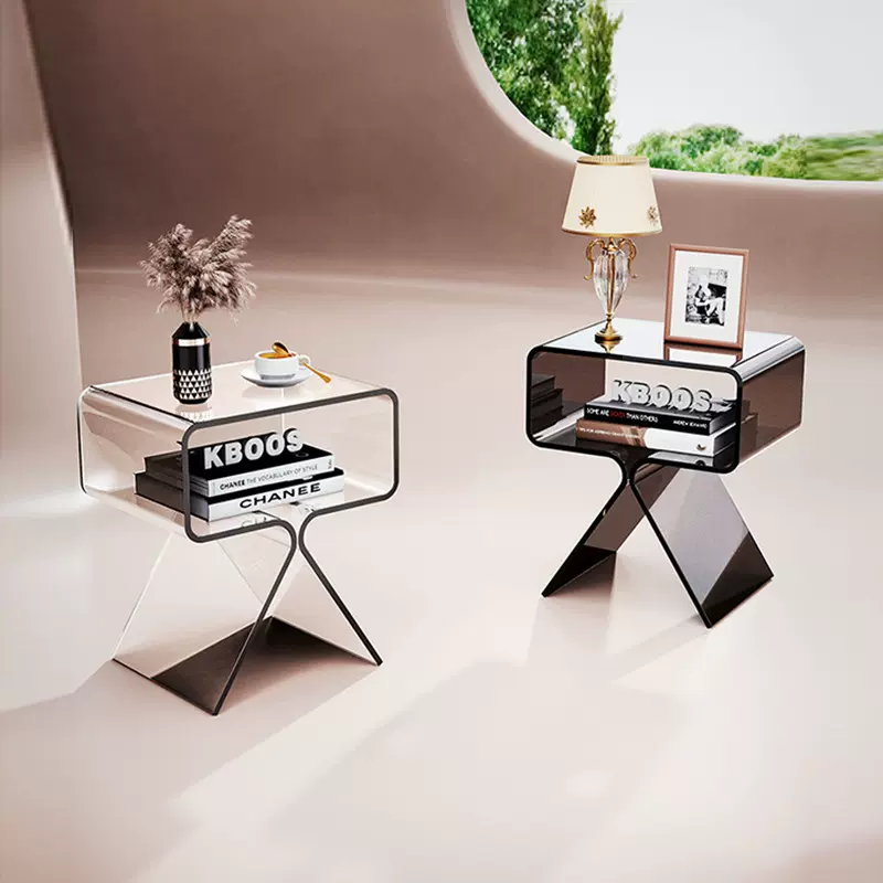 亚克力床头柜网红床边收纳柜家居装饰客厅卧室边几透明置物柜边桌
