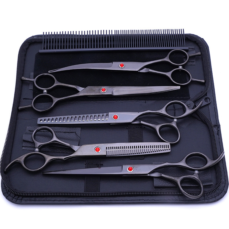 Fábrica al por mayor de acero inoxidable tijeras para mascotas tijeras profesionales de corte de pelo para mascotas tijeras de diente fino tijeras de corte de pelo de peluche