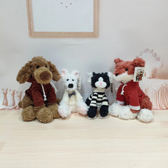 Meige Helox 動物人形 ドイツ猫ぬいぐるみ 垂れ耳犬人形 シュナウザー 子供のおもちゃ