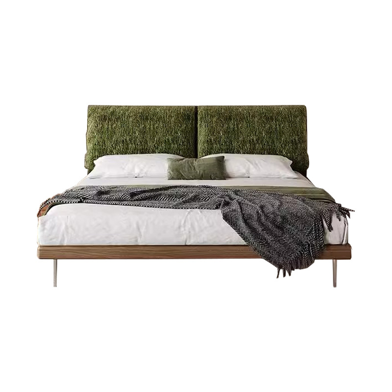 Cama de orejas de elefante, cama de tela de nieve retrógrada, cama principal, cama de madera maciza superior, cama doble