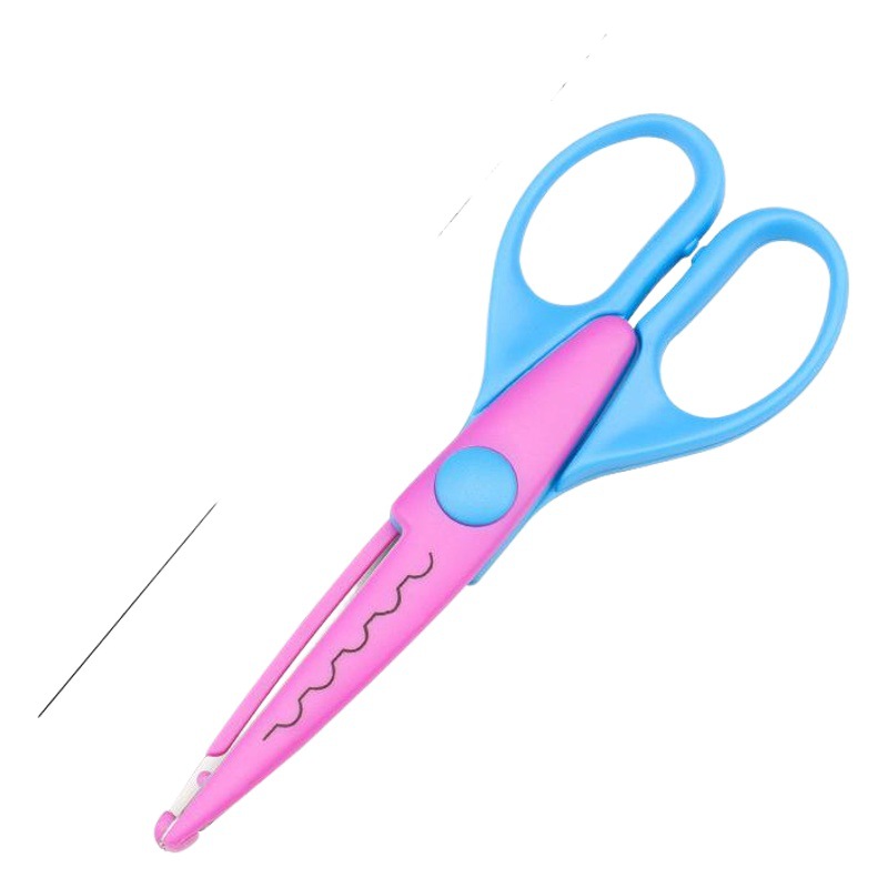 Tijeras de encaje de 6 pulgadas para comercio exterior, tijeras de seguridad para niños, tijeras de encaje creativas personalizadas para álbumes de fotos DIY.