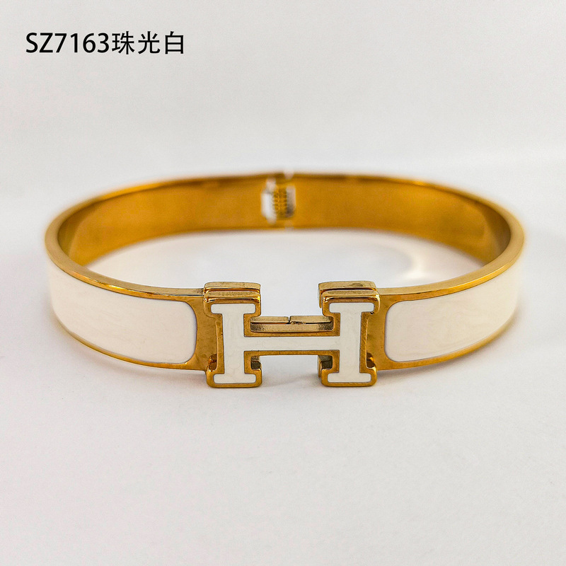 个性潮人满镶泥巴钻钉子卡扣不锈钢金手镯厂家批发手饰wholesale|undefined