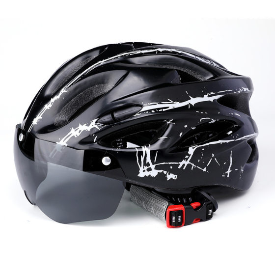 Factory wholesale bicycle helmet with goggles cycling helmet with taillight adjustable sports road bike helmet