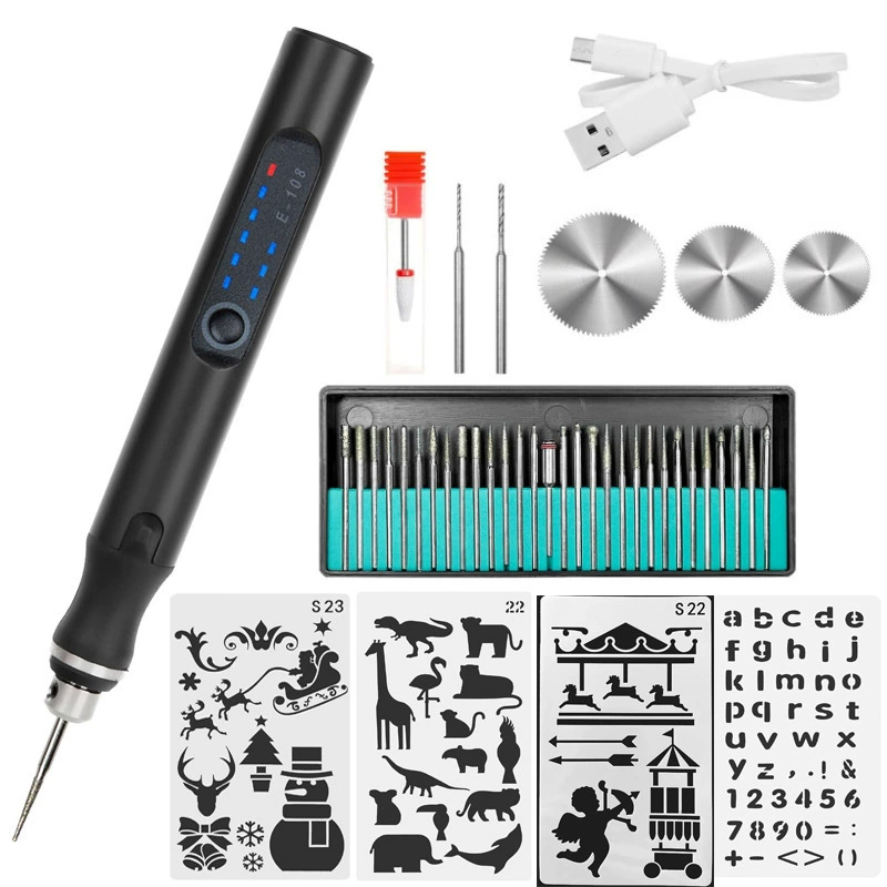 Гравировальный станок Небольшой ручной мини-электрический шлифовальный станок Нефритовый столярный гравировальный станок для резки сверления 40 комплектов