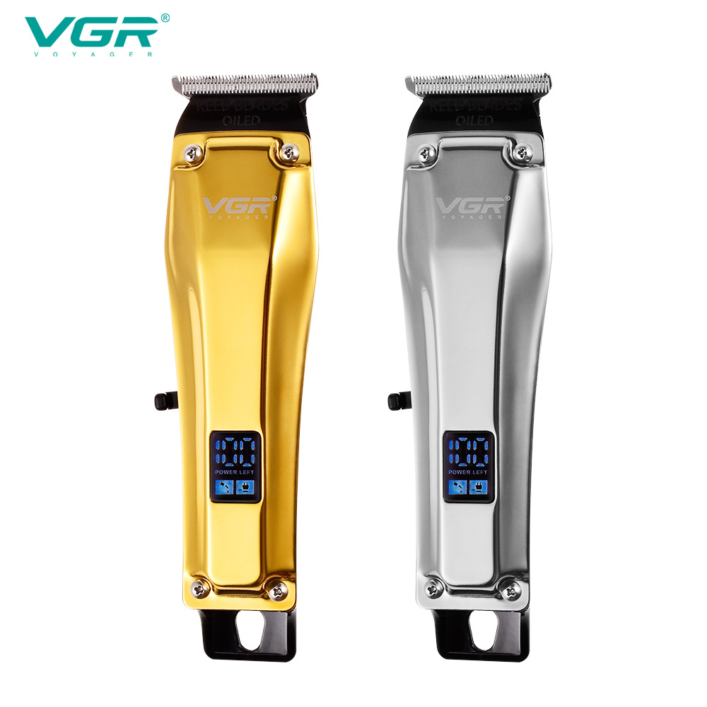 Retro Pompadour Hair Clipper Metal LCD Digital Display USB Rechargeable for Salon And Home Use_voghion.com