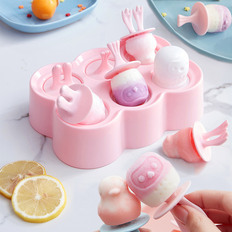 Cartoon household homemade popsicle mold silicone ice cream ice cream popsicle mold children's DIY ice box ice tray
