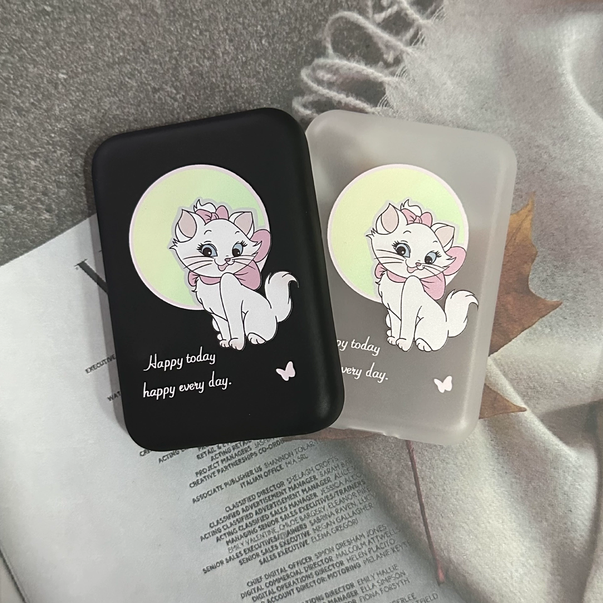 Магнитный беспроводной внешний аккумулятор с рисунком кота Apple, защитный чехол от падения MagSafe, внешний аккумулятор, матовая защита