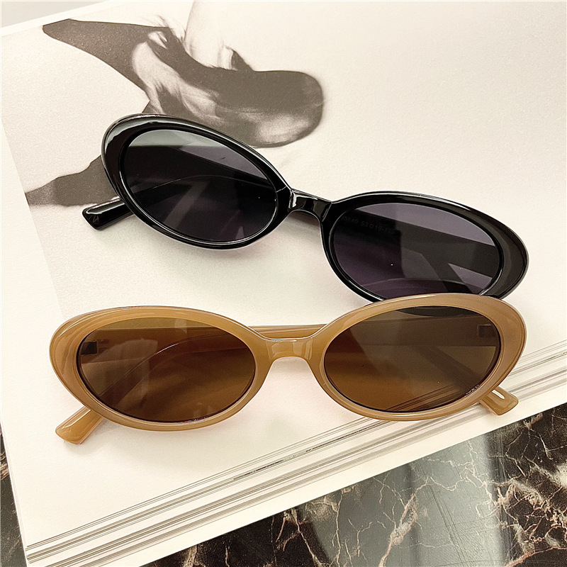 Sunglasses Classification Retro Oval UV400 Protection Resin Oval Frame Full Frame Women's Sunglasses
