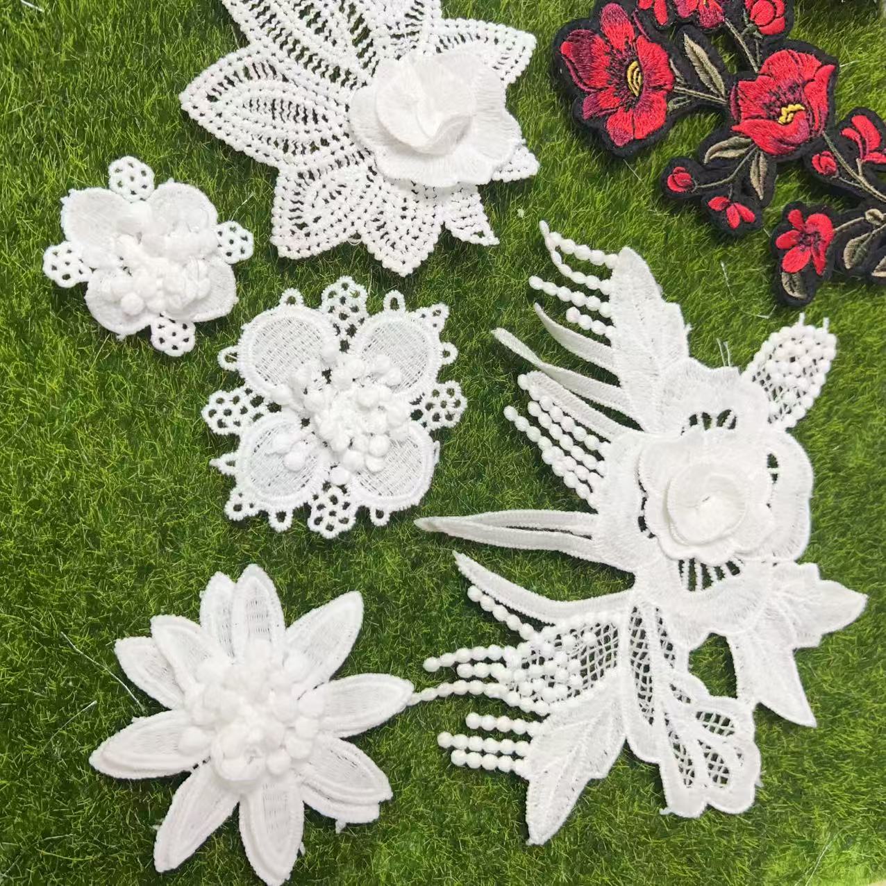 电脑刺绣水溶花朵补丁贴绣花蕾丝贴 女装服饰童装小花 装饰DIY