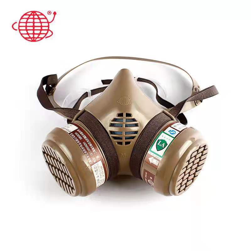 跃丰地球牌2588双罐抗毒半面罩 配套滤毒盒 抗毒防烟尘半面罩