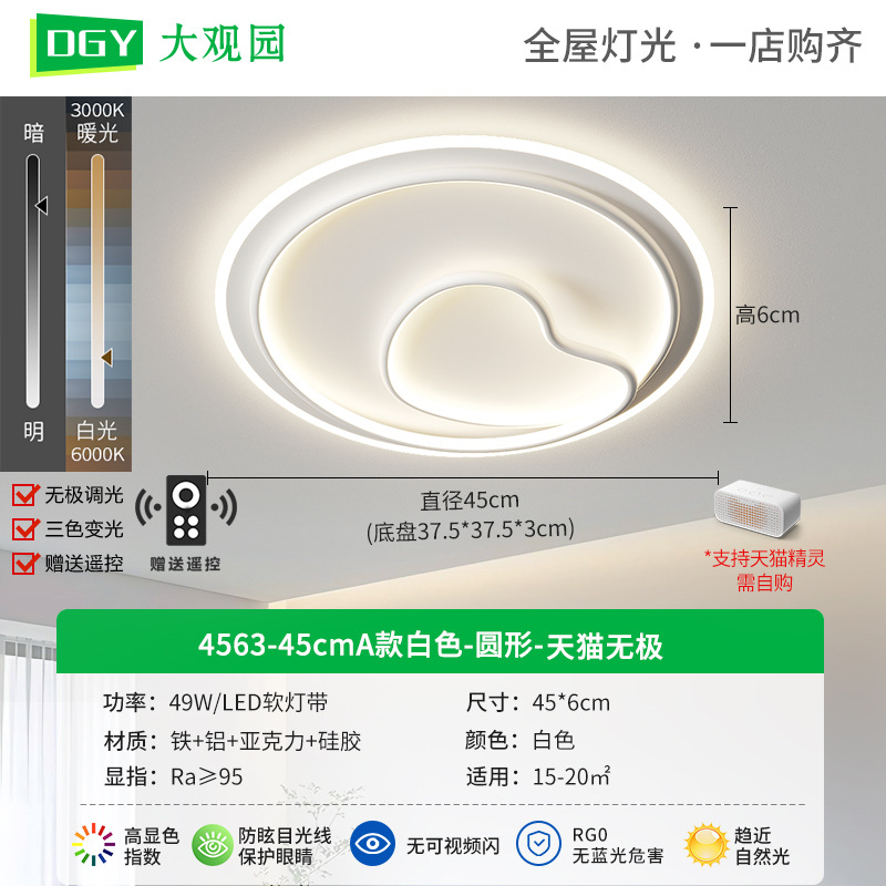 Gran vista jardín de protección de ojos de espectro completo lámpara de dormitorio simple lámpara de sala de estar moderna lámpara principal de vestíbulo 448L lámpara de casa completa